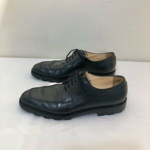 Salvatore Ferragamo Black Leather Men's Derbys Split Toe SZ 13 Lace Up Classic